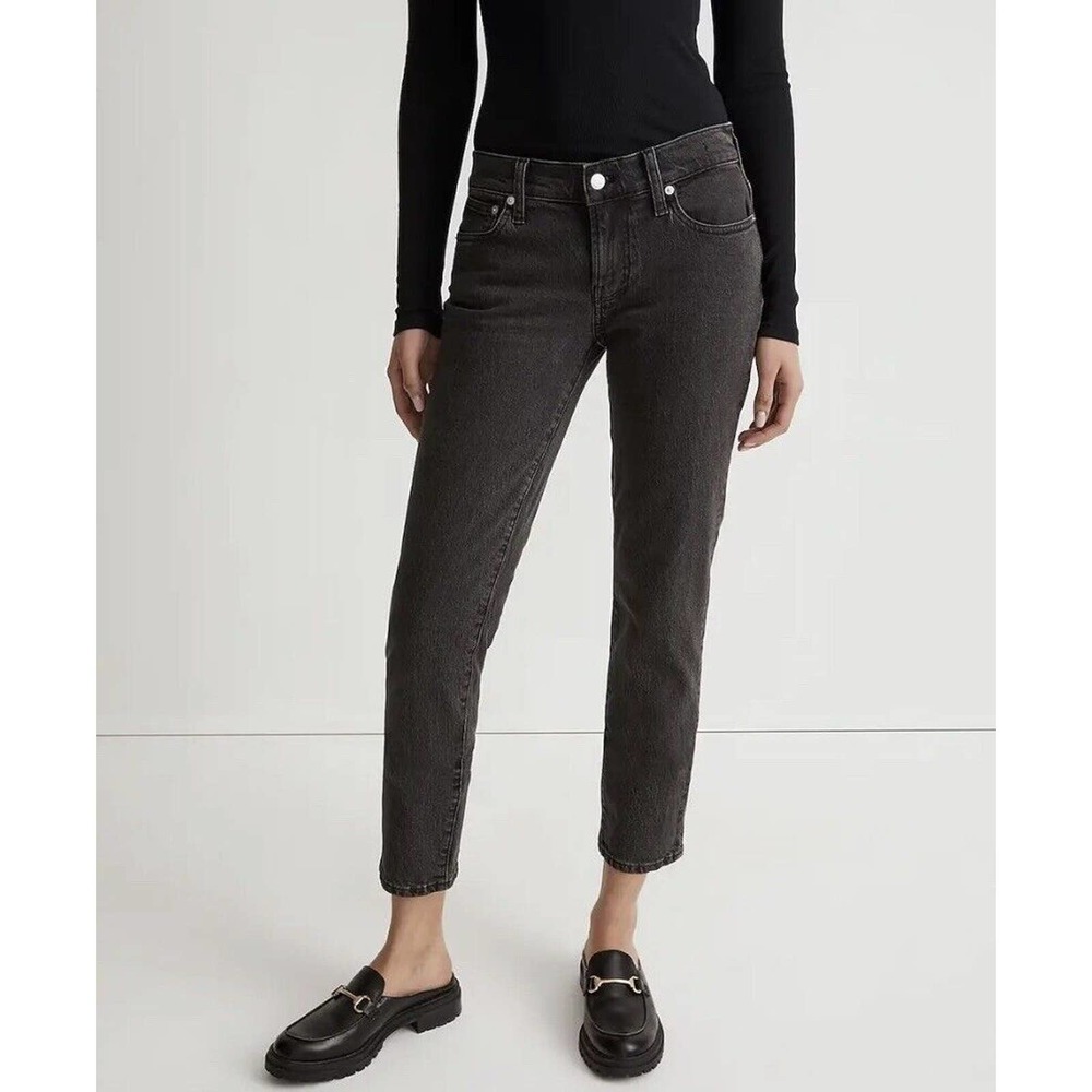 Madewell The Low-Rise Perfect Vintage Jean in Lunar Wash Black Jeans Sz 27